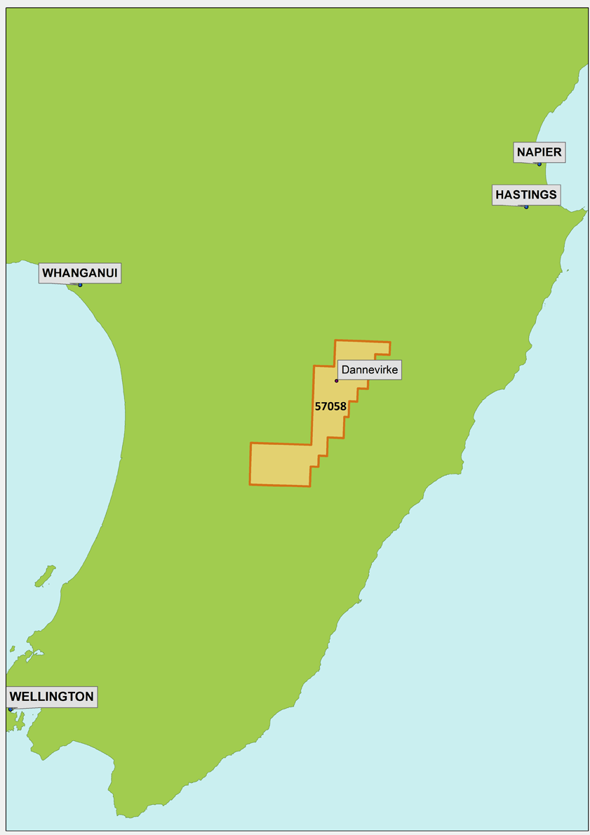 Map showing areas in New Zealand Mosman North have permits