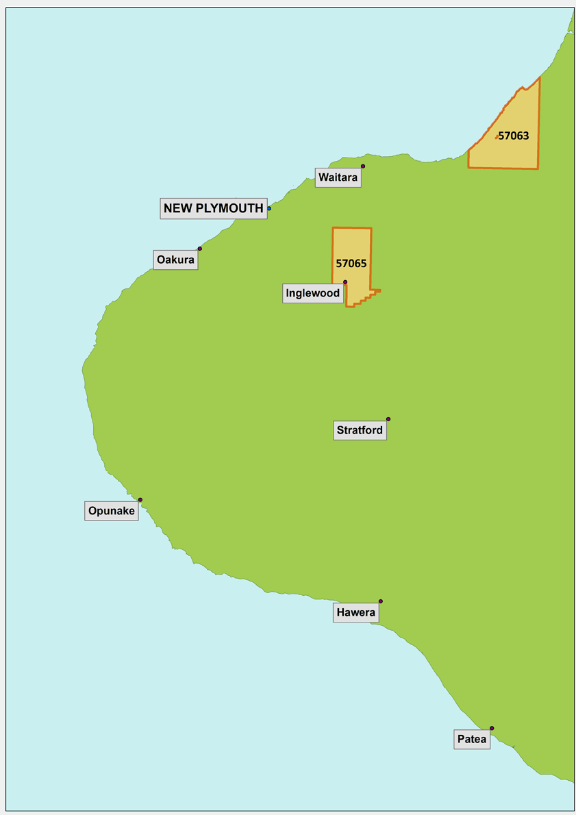 Map showing areas in New Zealand TAG have permits