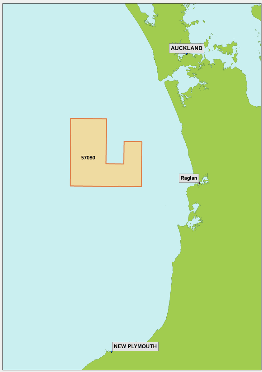 Map showing areas in New Zealand Todd have permits