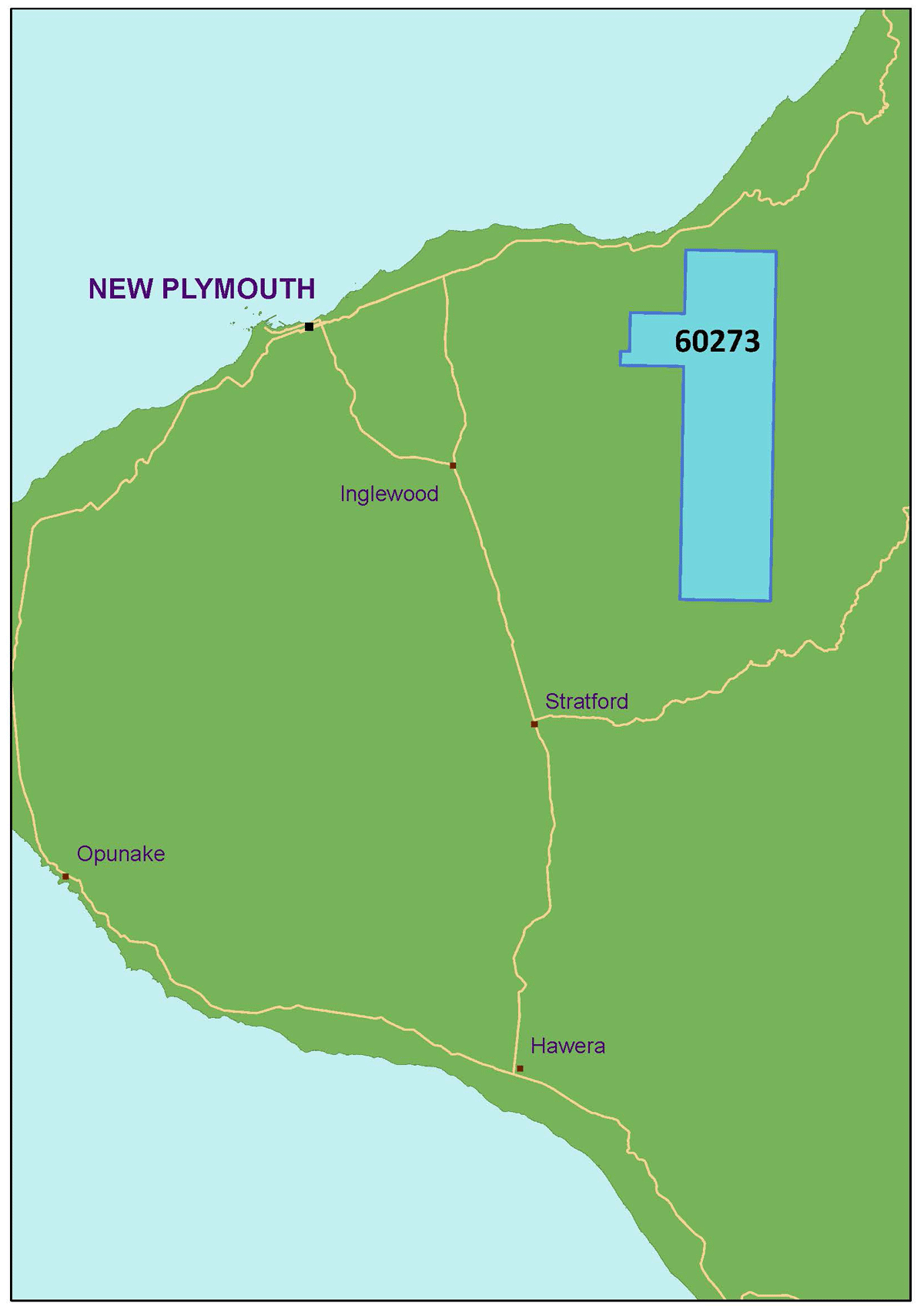 Map showing where Todd Exploration has been granted a permit in the Taranaki Basin
