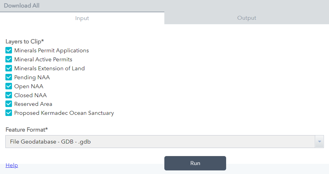 Screenshot of 'about' panel and ‘download all’ tool.